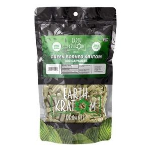 Earth Kratom 300ct Capsules Green Borneo