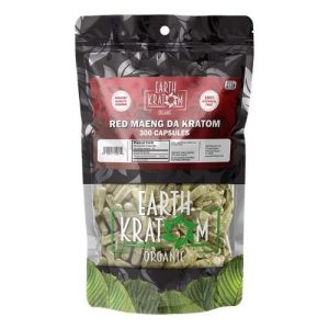 Earth Kratom 300ct Capsules Red Maeng Da