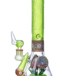 Cheech You Can See Me Sand Blasted Beaker Green