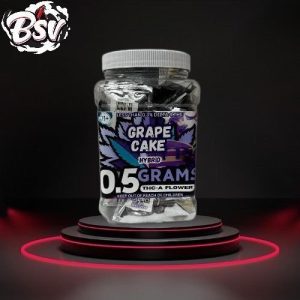 0.5g THC-A Flower 50ct Jar Grape Cake
