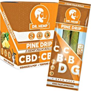 Dr. Hemp 2pk Hemp Rolls CBD+CBG Pine Drip 20PK/Dis