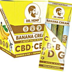 Dr. Hemp 2pk Hemp Rolls CBD+CBG Banana Cream 20PK/Dis