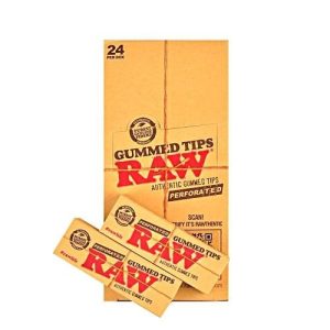 Raw Gummed Tips Perforated 24 Packs Per Box/ 33 Tips Per Pack