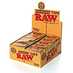 Raw Perforated Wide Tips 50 Per Box/ 50 Tips Per Pack