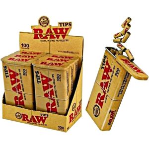 Raw Tips Tin Can 6 Per Box/ 100 Tips Per Tin