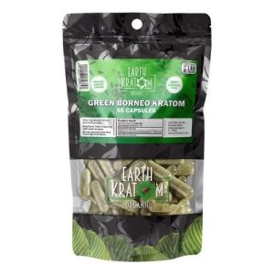 Earth Kratom 65ct Capsules Green Borneo