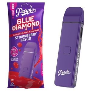 Purple Blue Diamond Lotus+THC-A 6g Disposable Strawberry Faygo