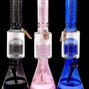 Cheech CH-117 18" Beaker With Middle Tree Perc Blue and Black