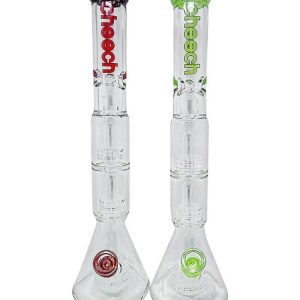 Cheech CH-121 19 Inch Triple Matrix Perc Beaker Slime And Red