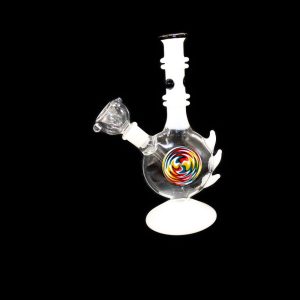 Water Pipe 7.5inch Spiked Flat Circle Wh,Bk