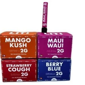 Lit! THC Liquid Diamonds 2g Pre-Rolls 20ct Display Berry Blue In