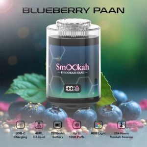Smookah 2 in 1 Disposable Hookah 100k Puff Blueberry Paan