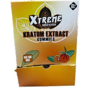 Earth Kratom Xtreme Gummies 150mg 6ct Box Blue Raspberry