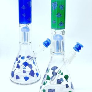 Water Pipe 14inch Double Chamber W/Tree Perk Diamonds
