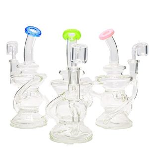 7 Inch Re cycler With Honeycomb Perc and Colored Lip