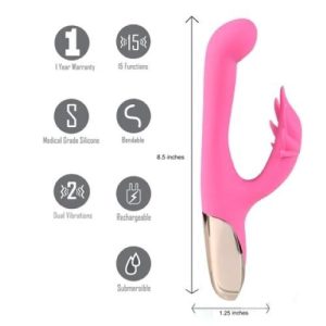 Maui Rechargeable Silicone Posable 420 Rabbit Pink