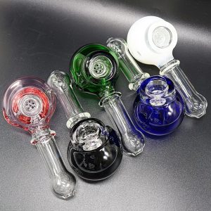 4 Inch Heavy Hand Pipe With Glass Screen & Colored Bowl