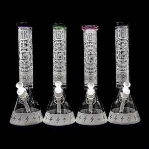 LG-288 15" Large Blasted Gears Logo Beaker