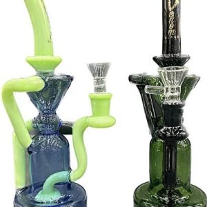 Venom Double Recycler With Bent Neck With Bottom Perc 2 Tone
