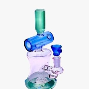 8" Inch Multi Color Bottom Perc Middle Straight Water Pipe