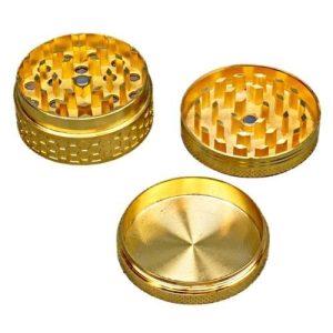 3 Part 50mm All Gold Grinder With Honey Design