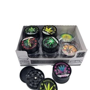 3 Part Glass Top With Leaf Design 50mm Grinder