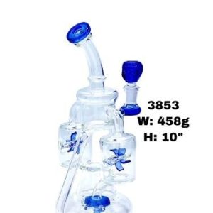 10inch Double Windmill Re cycler Water Pipe With Bottom Perk