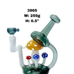 6.5inch Mushroom Recycler With Bent Neck W/Bottom Perk