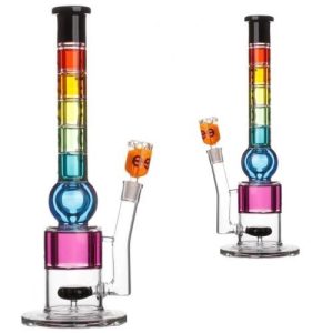 Cheech Rainbow Glycerin Water Pipe W/Perc