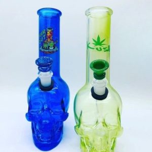 9.5in MultiColored Skull Waterpipe