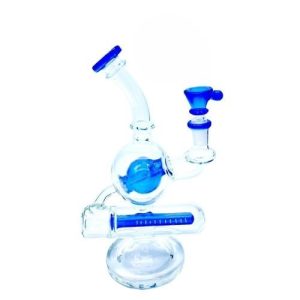 9in Inline Water Pipe W/ Sphere Recycler