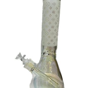 14in 7mm Beaker Frosted W/ Design