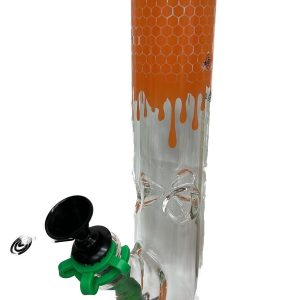 12in Straight Tube W/ Color Downstem Gift Box Honey Theme
