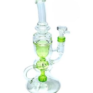 10.5in Colored Waterpipe Recycler W/ Perc & Colored Lip
