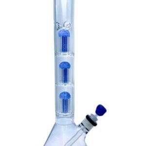 18in 4 Chamber Triple Tree Perc Beaker W/ Colored Lip