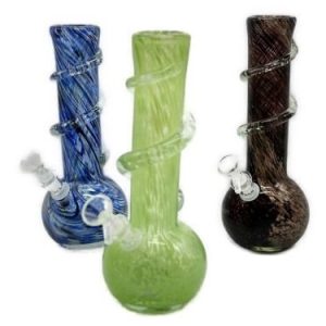 10in Soft Glass Beaker With Swirl