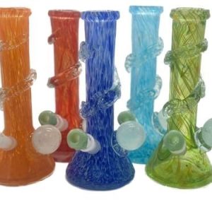 12in Soft Glass Beaker W/ Swirl & Glass Knob