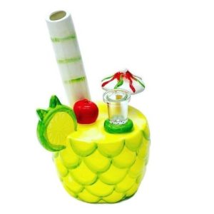 6.5in Pineapple Glass Waterpipe W/ Straw