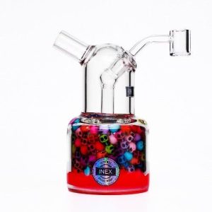 Inex 6in Center Piece Rig W/Banger Skull Pink