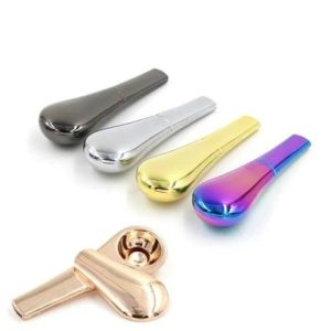 Metal Spoon Hand Pipe W/ Slid Cover
