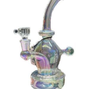 5in Pearl Colored Bulb Water Pipe W/Bent Neck