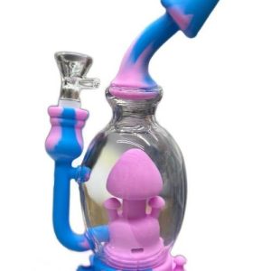 Silicone Waterpipe With Glass Chamber & Bent Neck