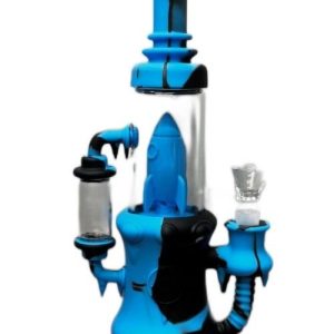 Silicone Rocket Ship Waterpipe Double Chamber W/ Rocket Perk
