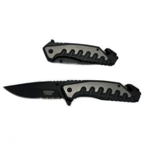 4.5" Closed S/A Knife W/ Black & Grey Titanium Handle