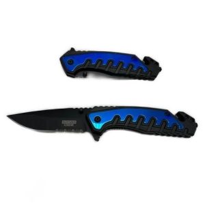4.5" Closed S/A Knife W/ Black & Blue Titanium Handle Knife