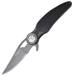 Folding Knife 8" Black Handle Black Blade