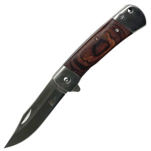 4.5" Closed S/A Knife Dark Brown Wood Handle