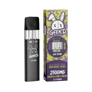 Geek'd 2.5g Disposable Duel Port Blackberry kush/Sour Diesel