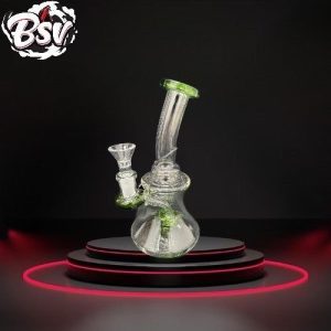 Curvy Bottom Waterpipe W/ Color Accents & Bent Neck