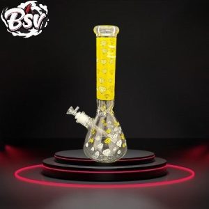 Beaker Bottom Waterpipe Thick Glass Diamond Decal